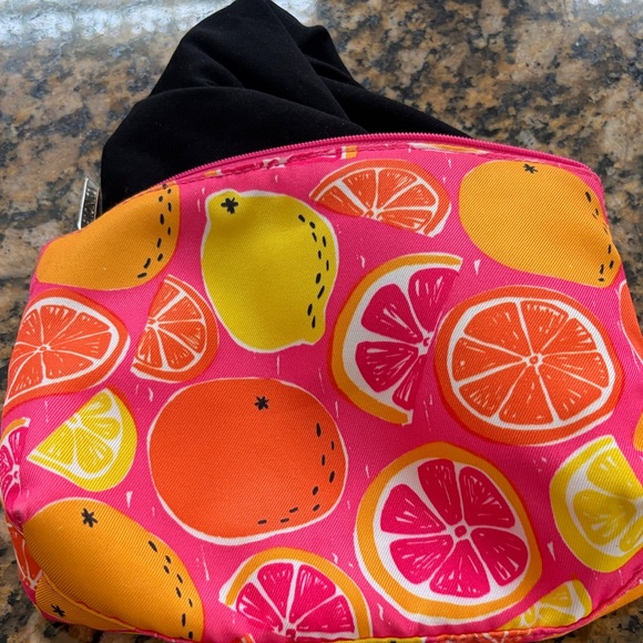 Clinique Handbags - Bright Clinique NWOT Citrus Print Cosmetic Pouch - Pink, Orange, Yellow
